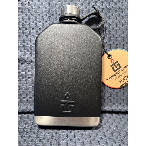 NIB Tempercraft 8oz Stainless Flask w/ Swan Lake Golf Resort Black NIB - Picture 3 of 6